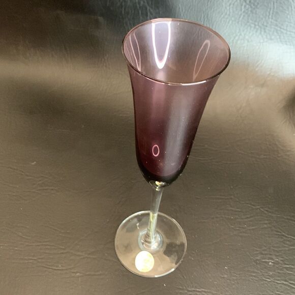 Block Crystal Hand Cut & Polished Mouth Blown Lead Free Purple Cranberry Pink - Picture 2 of 5